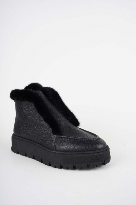 Hakiki Deri Siyah Kadın Casual Bot 252114202