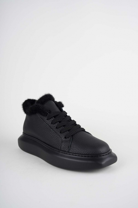 Hakiki Deri Siyah Kadın Casual Bot 252114203