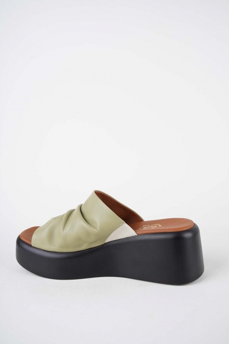 Hakiki Deri Avokado Kadın Dolgu Topuklu Terlik 261114602