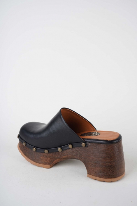 Hakiki Deri Siyah Kadın Topuklu Sabo 261114701