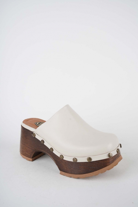 Hakiki Deri Bej Kadın Topuklu Sabo 261114701