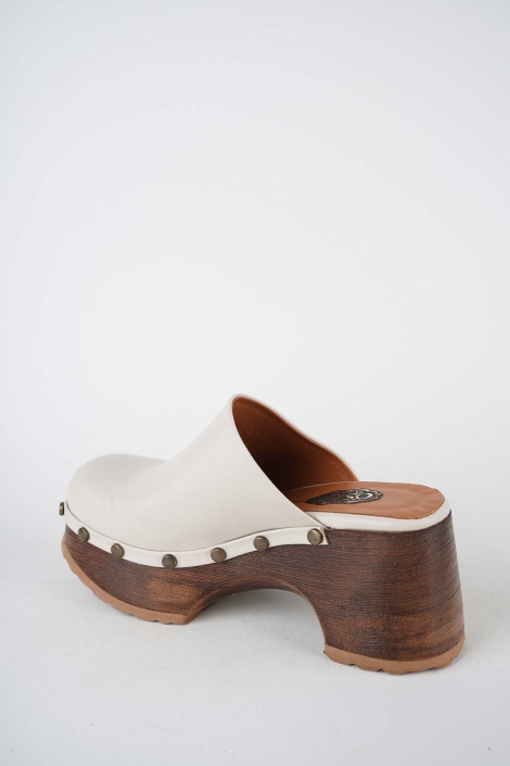 Hakiki Deri Bej Kadın Topuklu Sabo 261114701