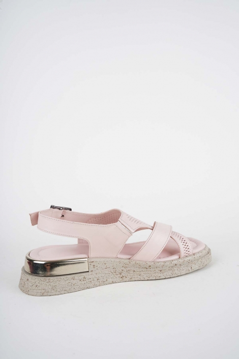 Hakiki Deri Pudra Kadın Düz Sandalet 261118501