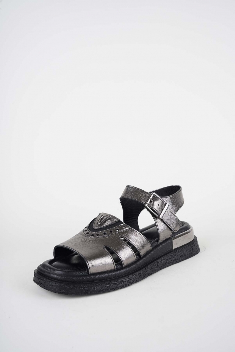 Hakiki Deri Çelik Kadın Düz Sandalet 261118504