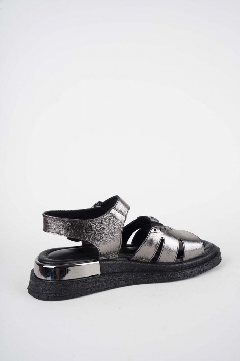 Hakiki Deri Çelik Kadın Düz Sandalet 261118504