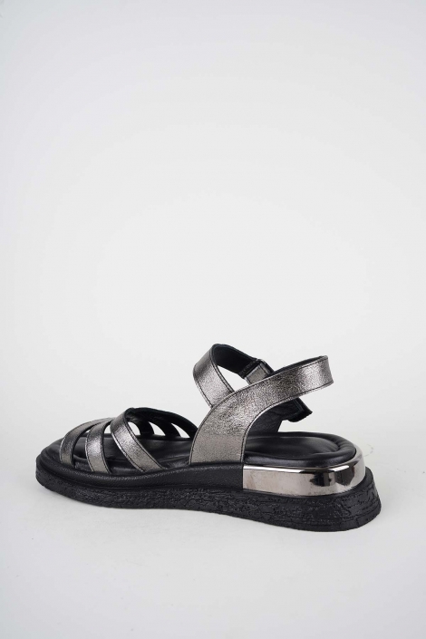 Hakiki Deri Çelik Kadın Düz Sandalet 261118505