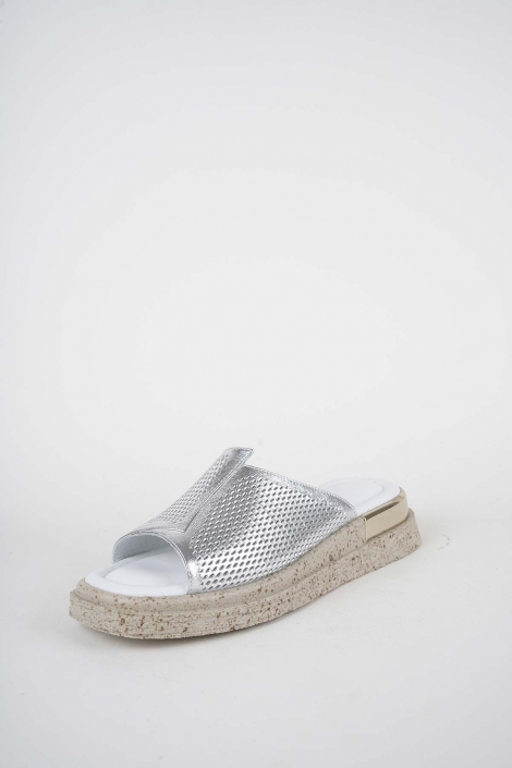 Hakiki Deri Silver Kadın Düz Terlik 261118601