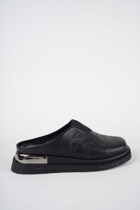 Hakiki Deri Siyah Kadın Düz Sabo 261118701