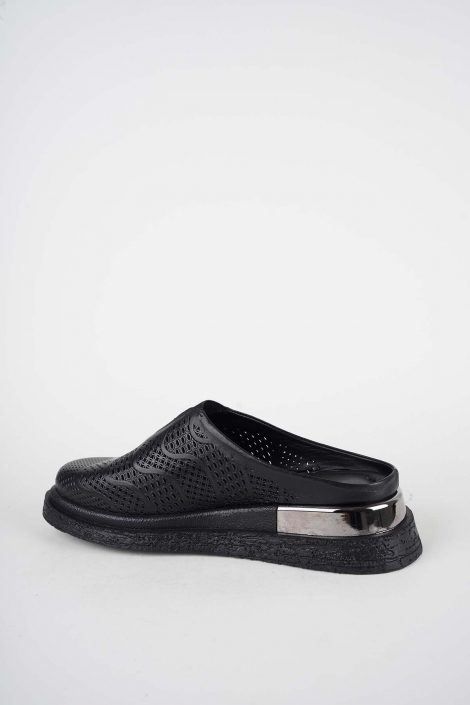 Hakiki Deri Siyah Kadın Düz Sabo 261118701