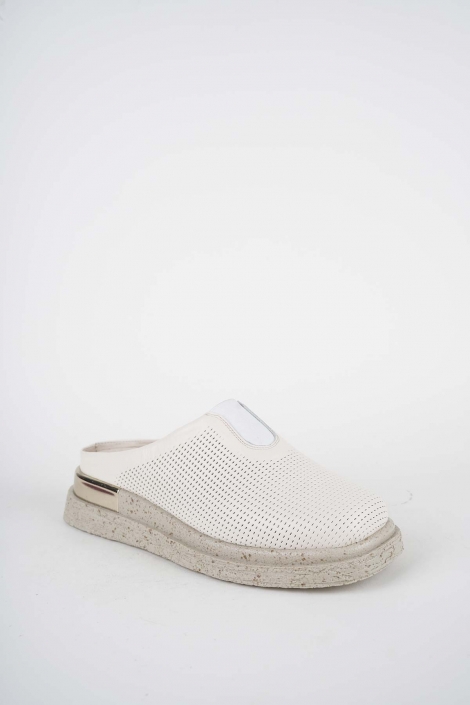 Hakiki Deri Bej Kadın Düz Sabo 261118702