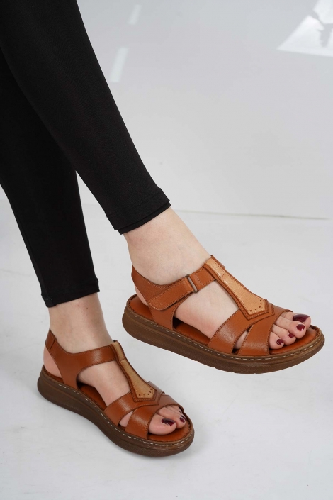 Hakiki Deri Taba Kadın Comfort Sandalet 231125502