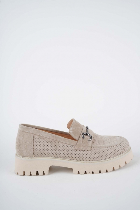 Hakiki Deri Bej Süet Kadın Casual Ayakkabı 261134101