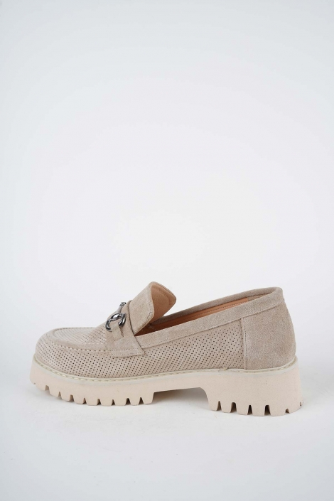 Hakiki Deri Bej Süet Kadın Casual Ayakkabı 261134101