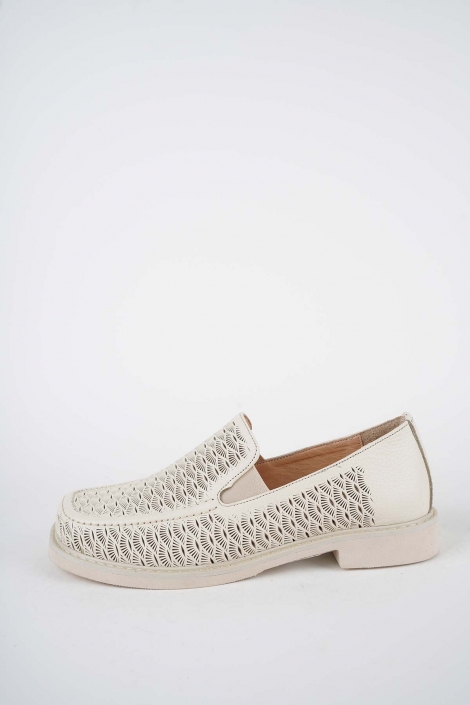 Hakiki Deri Bej Floter Kadın Casual Ayakkabı 261134103