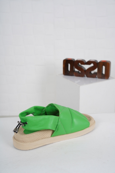 Hakiki Deri Yeşil Kadın Komfort Sandalet 231135501
