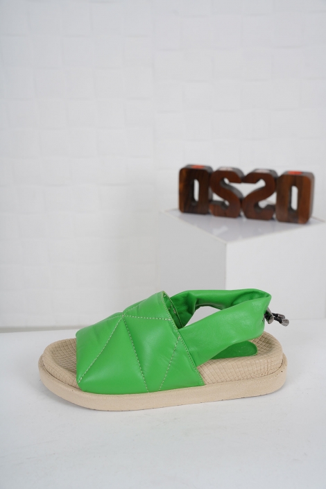 Hakiki Deri Yeşil Kadın Komfort Sandalet 231135501