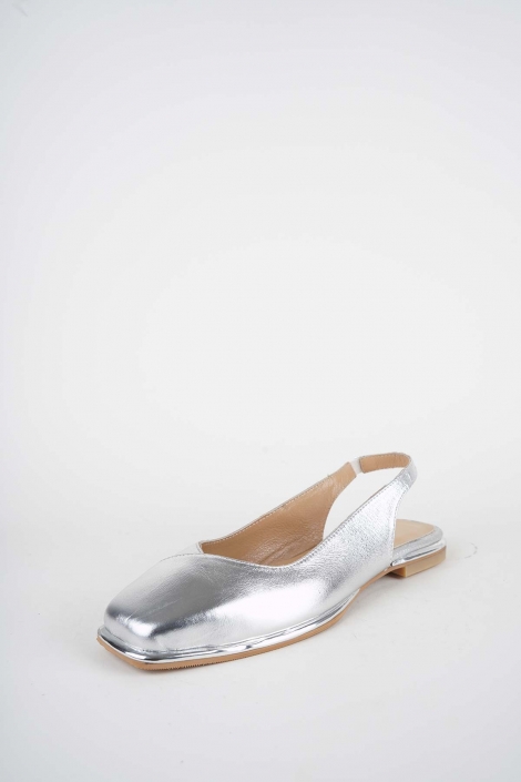 Hakiki Deri Gümüş Kadın Düz Sandalet 251135501