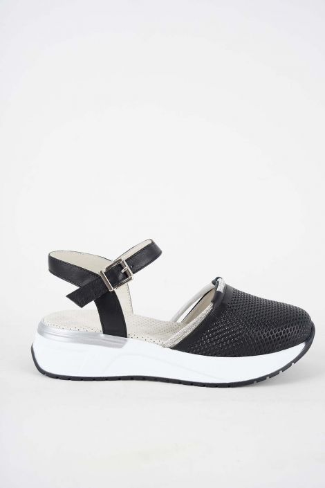 Hakiki Deri Siyah Kadın Casual Sandalet 251136505