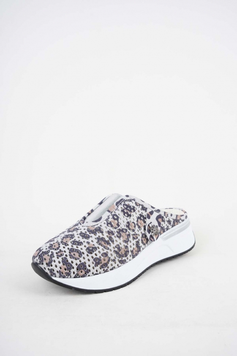 Hakiki Deri Beyaz Leopar Baskı Kadın Casual Sabo 251136701