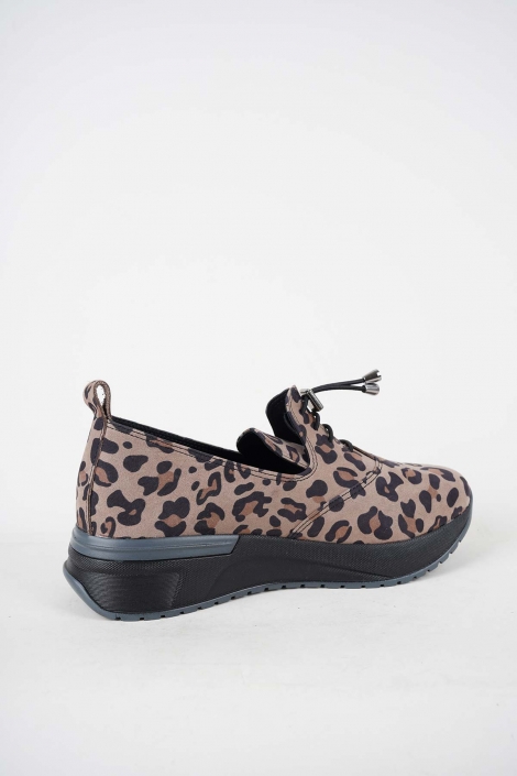 Hakiki Deri Vizon Leopar Kadın Casual Ayakkabı 252136101