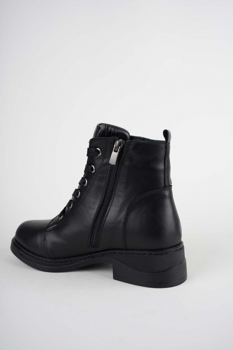 Hakiki Deri Kürklü Siyah Kadın Casual Bot 252136211