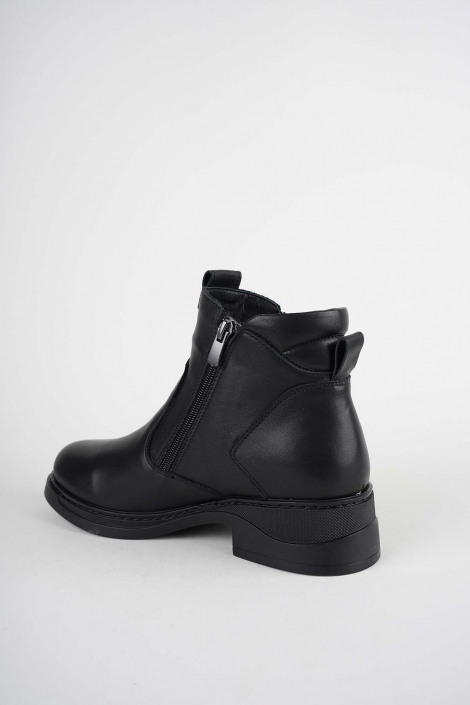 Hakiki Deri Kürklü Siyah Kadın Casual Bot 252136212