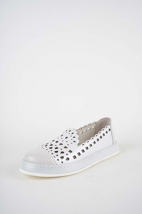 Hakiki Deri Beyaz Sedef Kadın Casual Ayakkabı 261136102