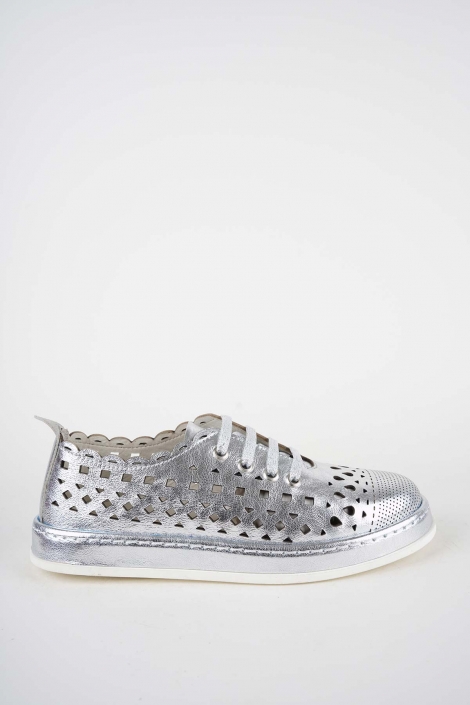 Hakiki Deri Gümüş Kadın Casual Ayakkabı 261136104