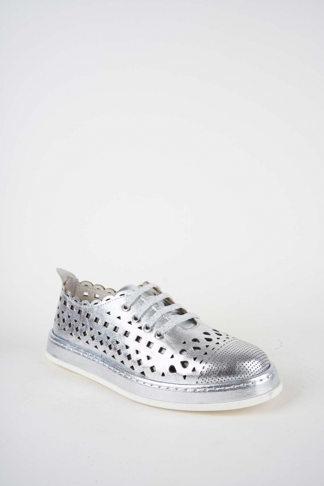 Hakiki Deri Gümüş Kadın Casual Ayakkabı 261136104