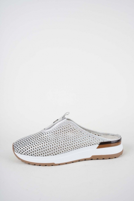 Hakiki Deri Siyah Nubuk-Mavi Çizgi Detaylı Kadın Casual Sabo 261136700