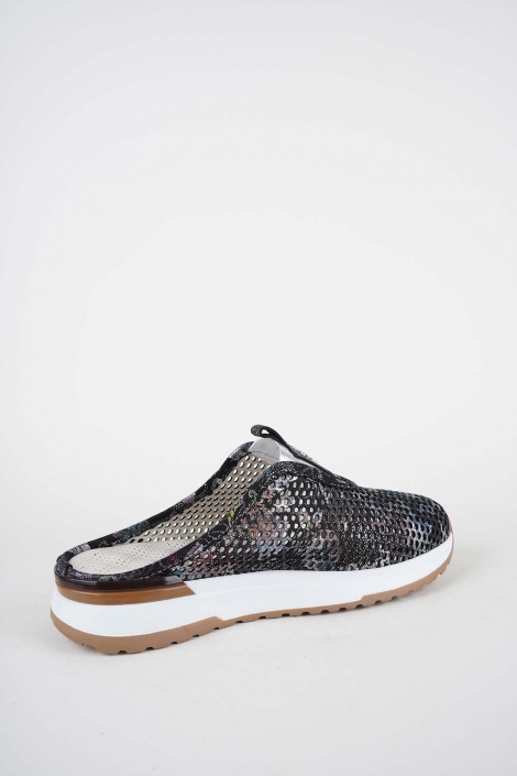 Hakiki Deri Siyah Baskılı Kadın Casual Sabo 261136700