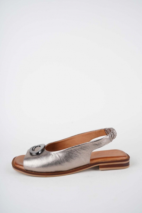 Hakiki Deri Titanyum Kadın Düz Sandalet 261141505