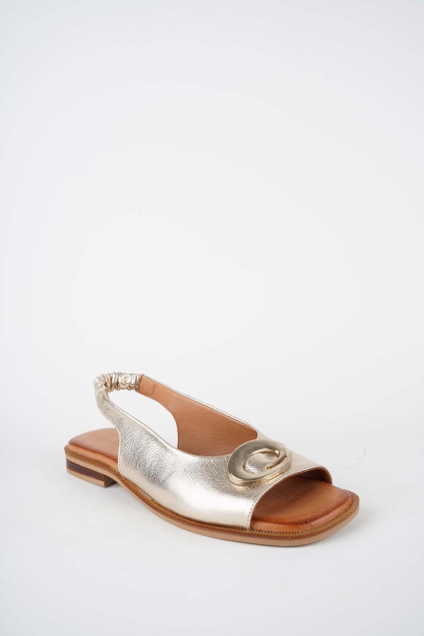 Hakiki Deri Altın Kadın Düz Sandalet 261141505