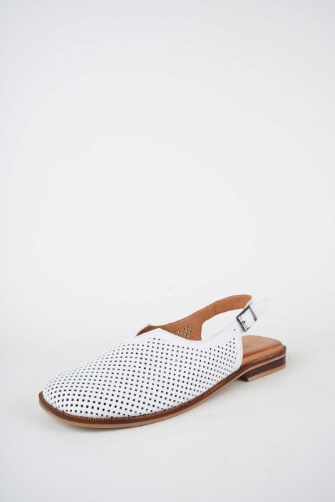 Hakiki Deri Beyaz Kadın Burun Kapalı Sandalet 261141506