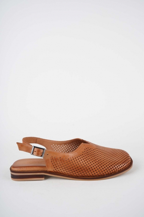 Hakiki Deri Taba Kadın Burun Kapalı Sandalet 261141506