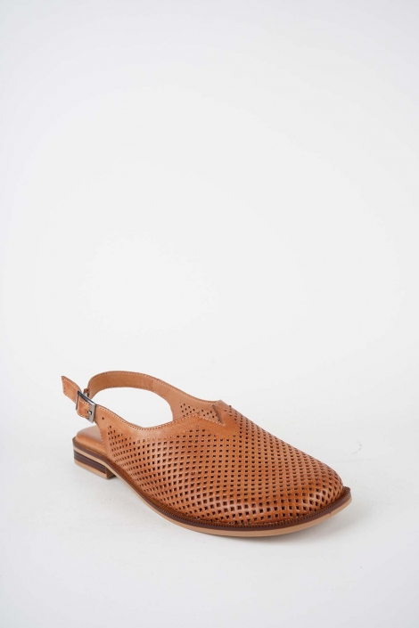 Hakiki Deri Taba Kadın Burun Kapalı Sandalet 261141506