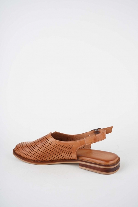 Hakiki Deri Taba Kadın Burun Kapalı Sandalet 261141506