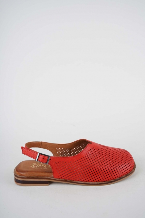 Hakiki Deri Kırmızı Kadın Burun Kapalı Sandalet 261141506