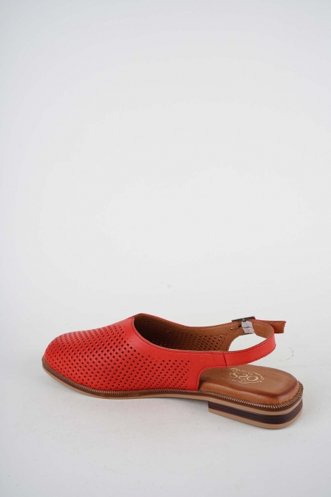 Hakiki Deri Kırmızı Kadın Burun Kapalı Sandalet 261141506