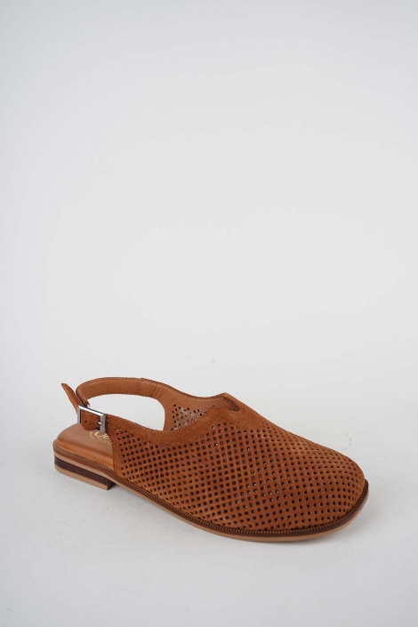 Hakiki Deri Taba Süet Kadın Burun Kapalı Sandalet 261141506