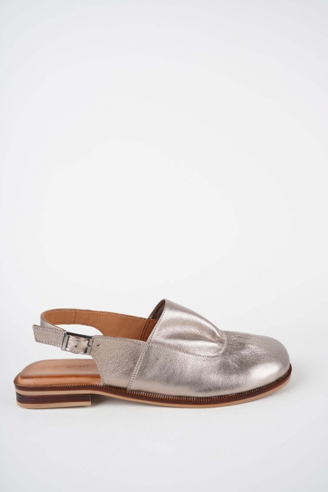 Hakiki Deri Titanyum Kadın Burun Kapalı Sandalet 261141507