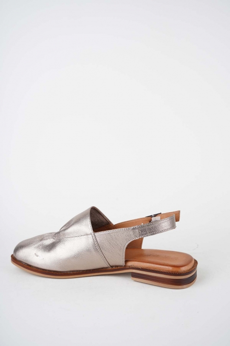 Hakiki Deri Titanyum Kadın Burun Kapalı Sandalet 261141507