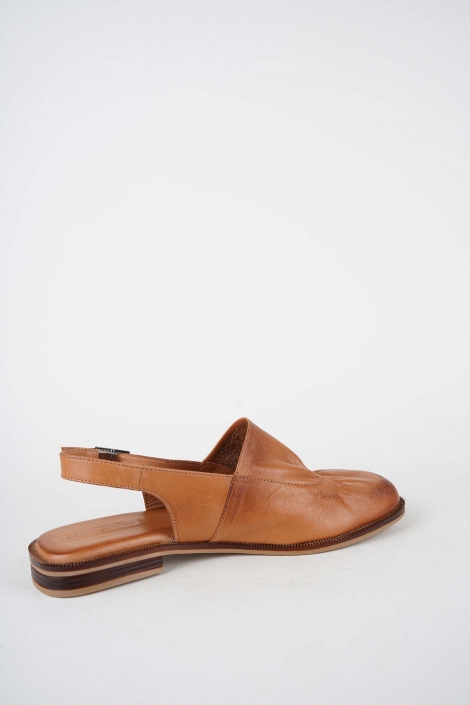 Hakiki Deri Taba Kadın Burun Kapalı Sandalet 261141507