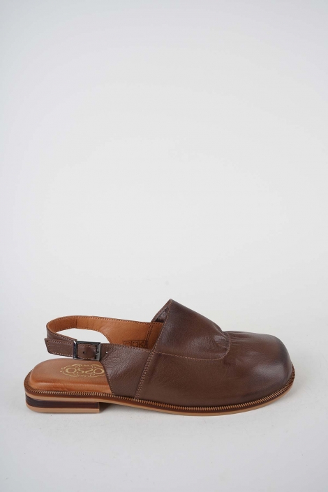 Hakiki Deri Kahve Kadın Burun Kapalı Sandalet 261141507