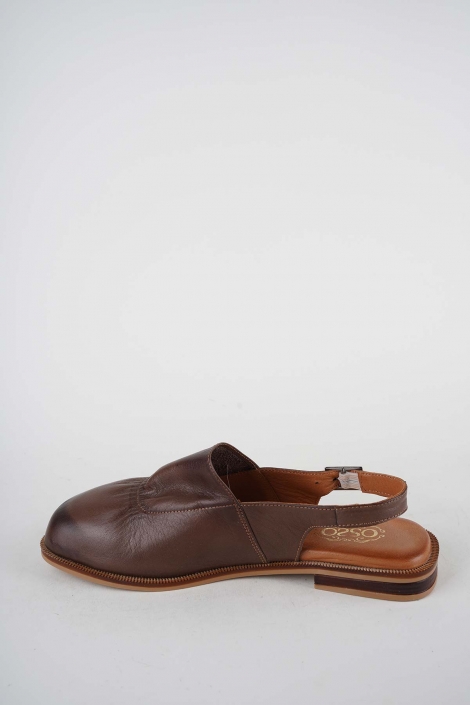 Hakiki Deri Kahve Kadın Burun Kapalı Sandalet 261141507