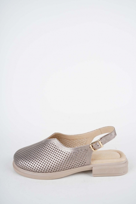 Hakiki Deri Titanyum Kadın Burun Kapalı Sandalet 261141508