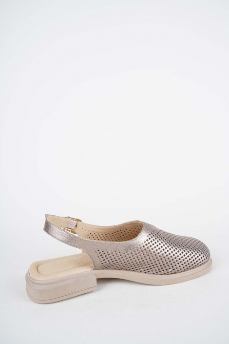 Hakiki Deri Titanyum Kadın Burun Kapalı Sandalet 261141508