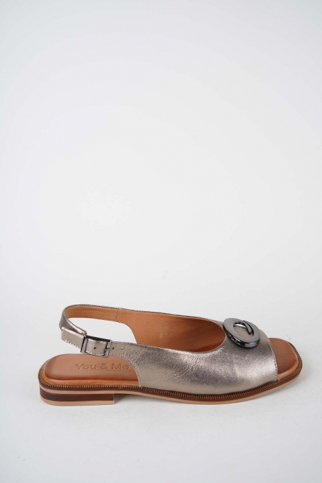 Hakiki Deri Titanyum Kadın Düz Sandalet 261141511