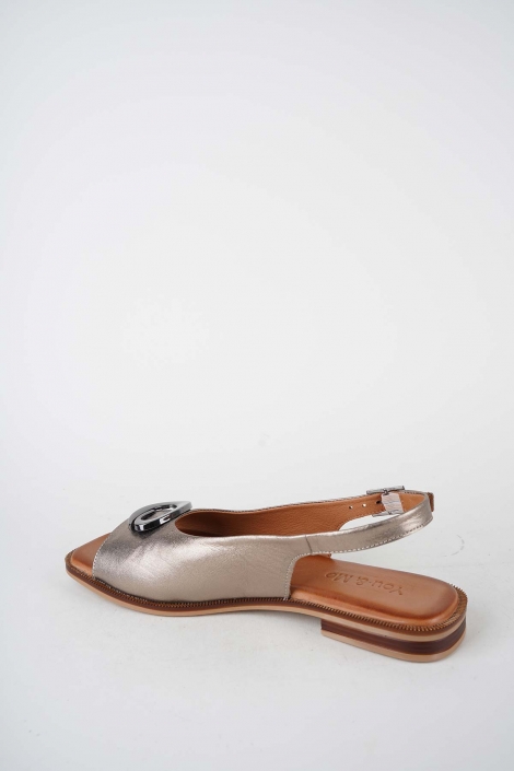 Hakiki Deri Titanyum Kadın Düz Sandalet 261141511