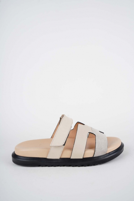 Hakiki Deri Bej Süet-Bej Kadın Düz Terlik 261162601